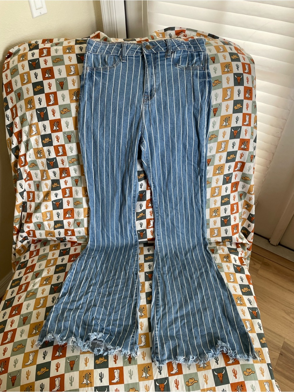 Cello Blue Striped Denim Jeans